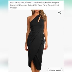 Pretty garden one shoulder ruched midi dress